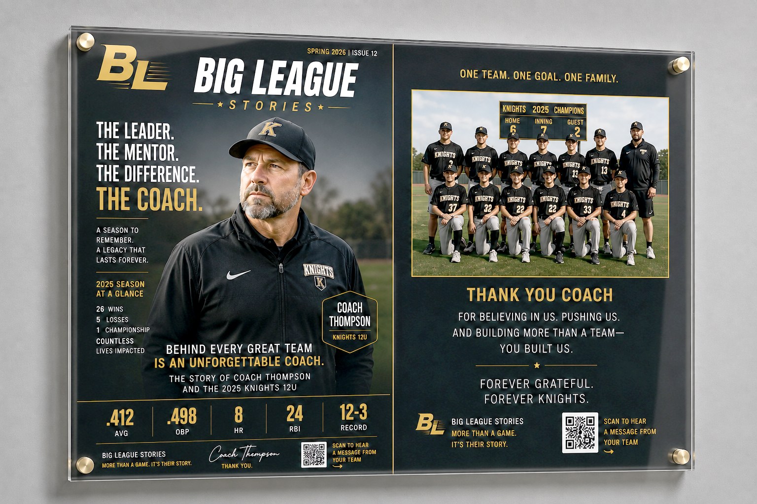 Celebrate Your Coach — framed team tribute